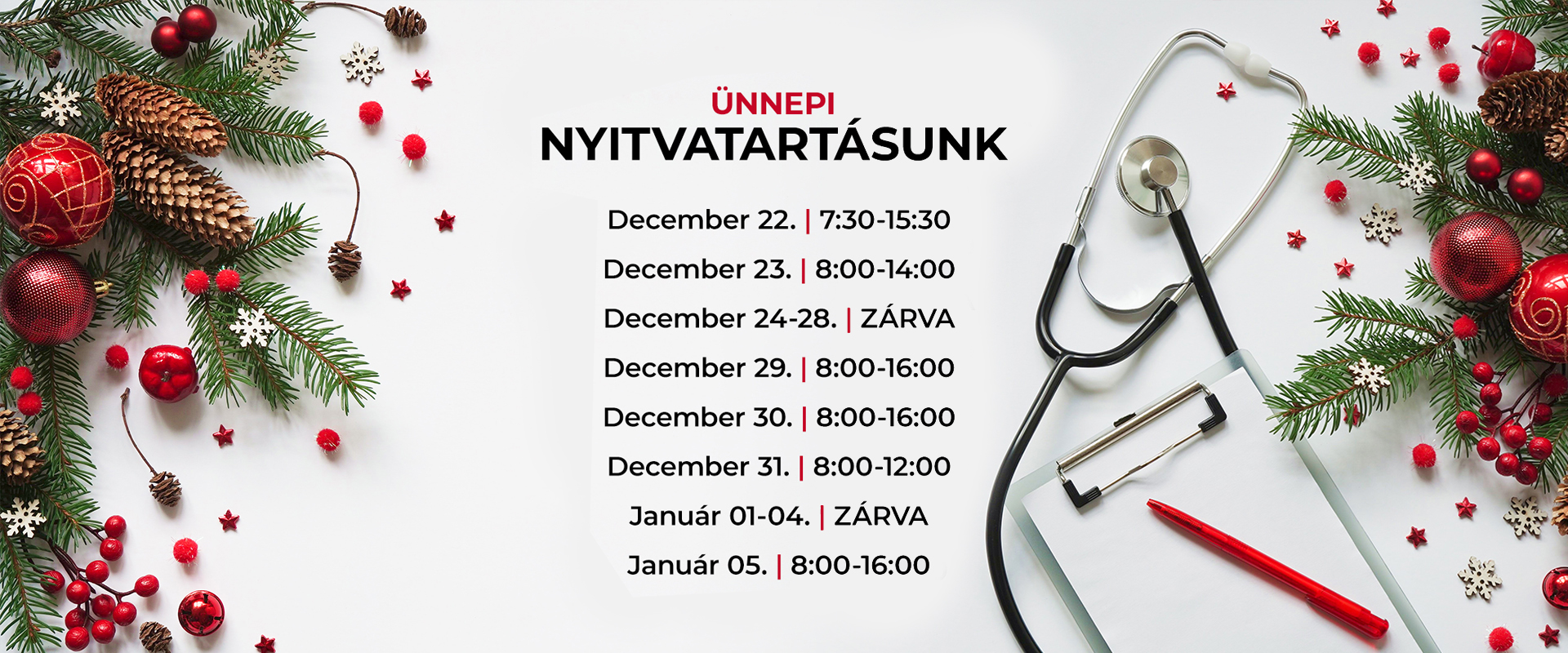 Ünnepi nyitvatartás